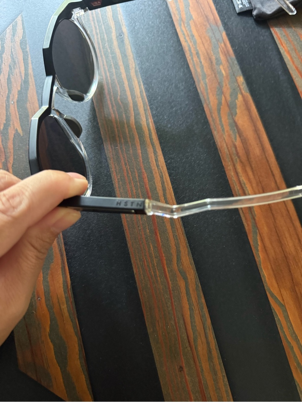 Oakley HSTN Black/Clear Polarized Sunglasses - Picture 10 of 11